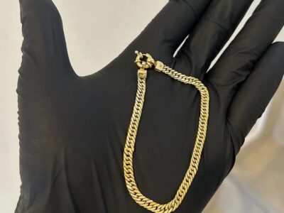 Pulsera de Oro 18k doble groumet 10gr 20cm
