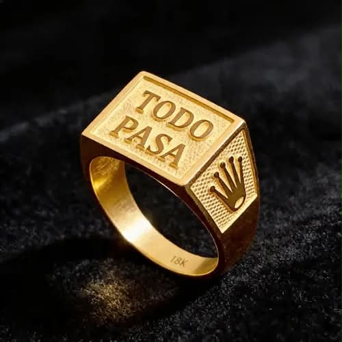 Anillo oro 18k rolex todo pasa 8gr