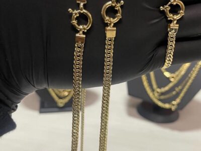 Cadena de oro 18k doble groumet 60cm 11gr