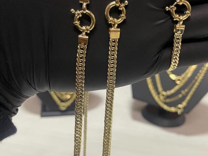 Cadena de oro 18k doble groumet 60cm 11gr