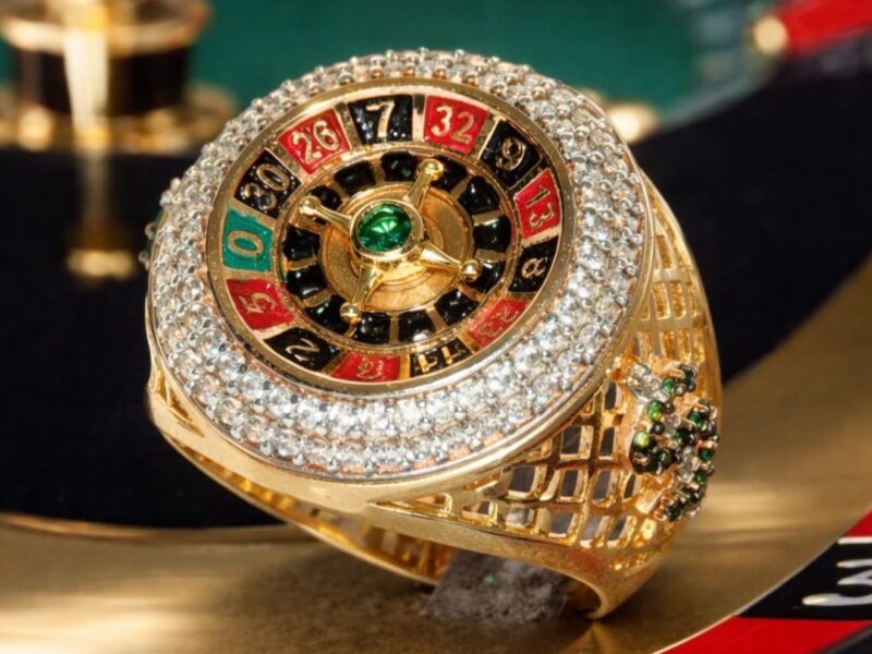 Anillo oro 18k ruleta 11gr
